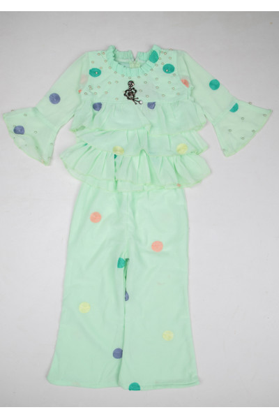 All Over Embroidery Butta And Beads Work Kids Dress (KR1255)
